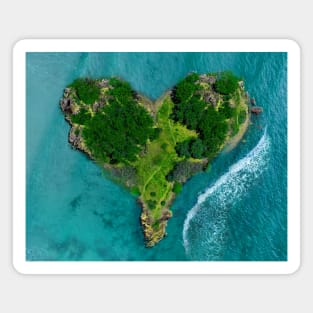 Blue Ocean Waves Heart Island Magnet